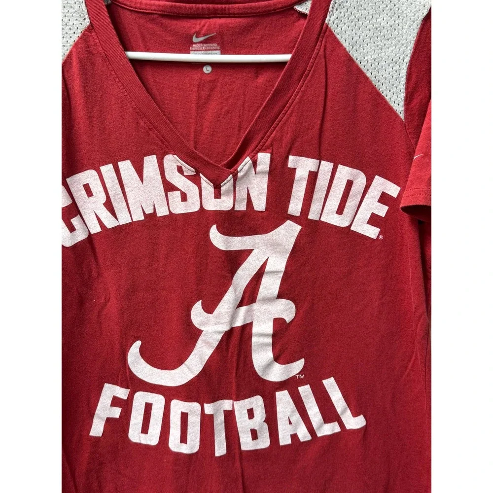 Nike Women's Alabama Football V-Neck T-Shirt Size Large‎ Red